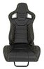 Racing High Back Sport Seat, Black Leather w/Yellow Diamond Stitched Bolsters & Carbon Fiber Look Backing [Left/Driver Side] - image 2