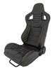 Racing High Back Sport Seat, Black Leather w/Yellow Diamond Stitched Bolsters & Carbon Fiber Look Backing [Left/Driver Side] - image 3