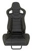 Racing High Back Sport Seat, Black Leather w/Yellow Diamond Stitched Bolsters & Carbon Fiber Look Backing [Right/Passenger Side] - image 2