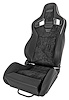 Racing High Back Sport Seat, Black Suede Center Panels & Black Vinyl Backing [Right/Passenger Side] - image 1