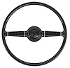 15 in. 2-Spoke 1940 Ford Replica Steering Wheel with/Black Gel Coat Grip for 1967-1994 GM Steering Column [Classic V8 Ford Logo]