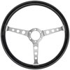 Classic Tri-Hole 3-Spoke Steering Wheel, Brushed Aluminum Spokes w/Black Rubber Grip [15 in. Diameter] - image 2