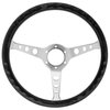 Classic Tri-Hole 3-Spoke Steering Wheel, Brushed Aluminum Spokes w/Black Rubber Grip [15 in. Diameter] - image 4