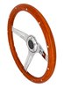 Classic Wood Grain Steering Wheel, Chrome Slotted 3-Spoke [15 in. Diameter] - image 2