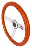 Classic Wood Grain Steering Wheel, Chrome Tri-Hole 3-Spoke [15 in. Diameter] - image 2