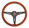 Classic Wood Grain Steering Wheel, Black Slotted 3-Spoke [15 in. Diameter] - image 1