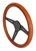 Classic Wood Grain Steering Wheel, Black Slotted 3-Spoke [15 in. Diameter] - image 2