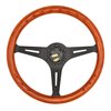 Classic Wood Grain Steering Wheel, Black Slotted 3-Spoke [15 in. Diameter] - image 3