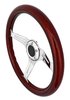 Classic Wood Grain Steering Wheel, Chrome Slotted 3-Spoke [14 in. Diameter] - image 2