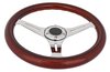 Classic Wood Grain Steering Wheel, Chrome Slotted 3-Spoke [14 in. Diameter] - image 4