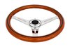 Classic Wood Grain Steering Wheel, Chrome Slotted 3-Spoke [15 in. Diameter] - image 4