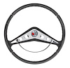 2-Spoke Retro Steering Wheel, w/Raw Plastic Grip for 1958-1960 Chevy Impala & Aftermarket GM Steering Columns [15 in. Dia.] - image 1