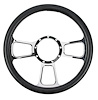 Chrome-Plated Billet Aluminum 14 in. Steering Wheel [Lunar Spoke Design] - image 1