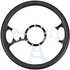 Chrome-Plated Billet Aluminum 14 in. Steering Wheel [Solstice Spoke Design] - image 1