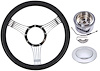 Chrome-Plated Billet Aluminum 14 in. Steering Wheel Kit [Strings Spoke Design] - image 1