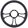 Black Billet Aluminum 14 in. Steering Wheel [Gothic Spoke Design] - image 1