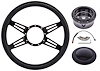 Black Billet Aluminum 14 in. Steering Wheel kit [4-Spoke Design] - image 1