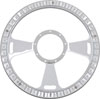 Chrome-Plated Billet Aluminum 14" Steering Wheel 3 Tri Spoke Design - image 2