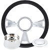 Billet Aluminum Steering Wheel Kit 14 in. Tri Spoke Design - image 1