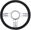 Chrome-Plated Billet Aluminum 14 in. Steering Wheel [3-Slot Spoke Design] - image 1