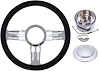 Chrome-Plated Billet Aluminum 14 in. Steering Wheel Kit [3-Slot Spoke Design] - image 1