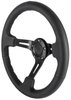 Aluminum Racing Steering Wheel, 13 1/2 in. Diameter, 3 in. Dish [Black Leather Full Wrap Grip] - image 2
