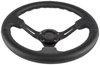 Aluminum Racing Steering Wheel, 13 1/2 in. Diameter, 3 in. Dish [Black Leather Full Wrap Grip] - image 4