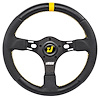 Premium Drag Race Steering Wheel, Black 3-Spoke with Black Wrap [13 in. Dia.] - image 1