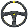 Premium Racing Steering Wheel, Black 3-Spoke with Black Wrap [13 1/2 in. Dia.] - image 1