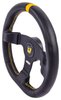 Premium Racing Steering Wheel, Black 3-Spoke with Black Wrap  [13 in. Dia. D-Shape] - image 2