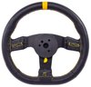 Premium Racing Steering Wheel, Black 3-Spoke with Black Wrap  [13 in. Dia. D-Shape] - image 3