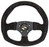 Aluminum Racing Steering Wheel, 13-1/2 in. Diameter, 2 in. Dish [Black Suede Full Wrap Grip] - image 3