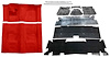 Molded Loop Carpet Kit for 1973 Chevrolet Camaro, Pontiac Firebird [OE-Style Jute Backing, 4-Speed Transmission, Red] - image 1