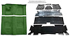 Molded Loop Carpet Kit for 1973 Chevy Camaro, Pontiac Firebird [OE-Style Jute Backing, 4-Speed Transmission, Green] - image 1