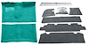 Molded Loop Carpet Kit Fits Select 1964-1967 Buick, Chevy, Olds, Pontiac [Jute Backing, 4-Speed w/Buckets, Aqua] - image 1