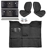 Black Interior Kit w/Low-Back Buckets for 1967-1972 GM C Series Regular Cab Truck w/4-Speed Manual - image 1