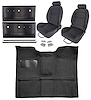 Black Interior Kit w/High-Back Buckets for 1967-1972 GM C Series Regular Cab Truck w/4-Speed Manual - image 1