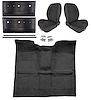 Black Interior Kit w/Low-Back Buckets for 1967-1972 GM C Series Regular Cab Truck w/o Gas Tank in Cab, TH400 - image 1