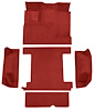 Molded Loop Carpet for 1966-1973 Ford Bronco [Mass Backing, Single Gas Tank, 5-Piece, Red] - image 1