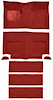 Molded Loop Carpet for 1965-1968 Ford Mustang Fastback [Mass Backing, With Folddowns, Red] - image 1