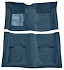 Molded Nylon-Loop Carpet for 1969-1970 Ford Mustang Convertible [OE-Style Jute Backing, Medium Blue] - image 1