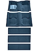Molded Nylon-Loop Passenger and Fold Down Seat Area Carpet for 1969-1970 Ford Mustang Fastback [OE Jute Backing, Medium Blue] - image 1