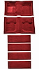 Molded Nylon-Loop Passenger and Fold Down Seat Area Carpet for 1971-1973 Ford Mustang [Mass Backing, Medium Red] - image 1