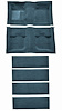 Molded Nylon-Loop Passenger and Fold Down Seat Area Carpet for 1971-1973 Ford Mustang [Mass Backing, Medium Blue] - image 1