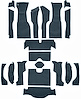 Cut and Sewn Loop Interior Carpet for 1963 Chevrolet Corvette Coupe [Without Tool Box Cut, No Backing, Dark Blue] - image 1