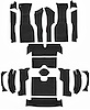 Cut and Sewn Loop Interior Carpet for 1963 Chevrolet Corvette Convertible [Without Tool Box Cut, No Backing, Black] - image 1