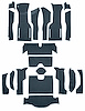 Cut and Sewn Loop Interior Carpet for 1964 Chevrolet Corvette Coupe [Foam Backing, Dark Blue] - image 1