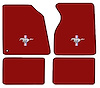 Molded Cut Pile Floor Mats for 1994-2004 Ford Mustang [Silver Running Pony Logo, 4-Piece, Dark Red/Carmine] - image 1