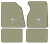 Molded Cut Pile Floor Mats for 1994-2004 Ford Mustang [Silver Running Pony Logo, 4-Piece, Sandalwood] - image 1