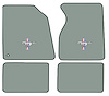 Molded Cut Pile Floor Mats for 1994-2004 Ford Mustang [Silver Running Pony Logo, 4-Piece, Mist Gray] - image 1